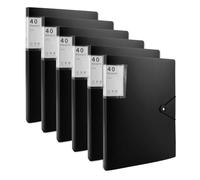 MUXHEL 6PCS A4 Folder with Plastic Sleeves 40 Pockets A4 Display Folder with Safety Rope Black Display Folders a4 with Pockets Plastic Display Book for School & Office Document