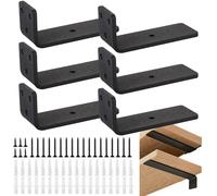 MUXHEL 6PCS Floating Shelf Bracket 4 Inch/10cm Scaffold Board Shelf Brackets Metal Hidden Shelf Brackets Heavy Duty Wall Bracketss for Shelves Support up to 80KG