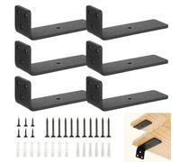 MUXHEL 6PCS Floating Shelf Bracket 5 Inch/12.5cm Scaffold Board Shelf Brackets Metal Hidden Shelf Brackets Heavy Duty Wall Bracketss for Shelves Support up to 80KG