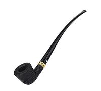 MUXIANG Briar Churchwarden Tobacco Pipes Handmand Long Curved Smooth Style Tobacco Pipe Fits 9 mm Filter AA0298PS
