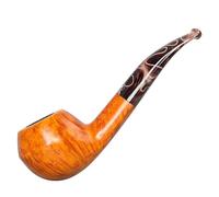 MUXIANG Briar Wood Smoking Pipe, Handcrafted Design with 9mm Filter Compatibility, Three Colors Available (Yellow)