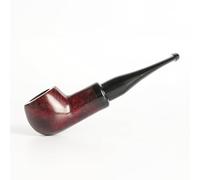 MUXIANG Burl Tobacco Pipe with Vulcanite Stem Bent for 9mm Filter AA0107S-3