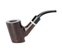 MUXIANG Ebony Tobacco Handmade Carving Pipe Saddle Straight Stems with Imitation Ivory Decorative Ring Smoking Pipe Gift Box and Accessories WGAC0025K01