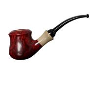 MUXIANG Handmade Briar Tobacco Pipe with Beautiful Art Design Fa20139 (Dark Red)