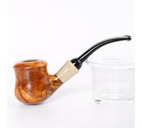 MUXIANG Handmade Briar Tobacco Pipe with Beautiful Art Design Fa20139 (Gold)