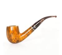 MUXIANG Handmade Briar Tobacco Smoking Pipe with silver decorative ring 9mm Filter AA0525 (Gold)