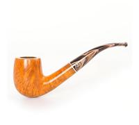 MUXIANG Handmade Briar Tobacco Smoking Pipe with silver decorative ring 9mm Filter AA0525 (Light)
