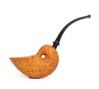 MUXIANG Heather Wood Parrot Shaped Wooden Pipe Black vulcanized rubber Stem Without Filter (Light sandblast)