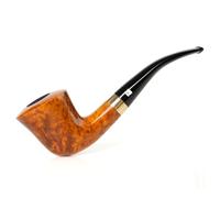 MUXIANG Mediterranean Briar Wood Tobacco Pipe Zulu Tobacco Pipes Single Metal Ring Decor Bent Saddle Stem 9 mm Carbon Filters AA0024-2S