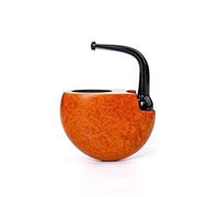 MUXIANG Pocket Pipe Non-Filtered Tobacco Pipes Smooth Bruyere Pipe Handmade of Briar Root Wood Sharply curved stem AA0411Q