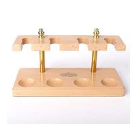 MUXIANG Wooden Rectangle Tobacco Pipe Stand for 5 Tobacco Smoking Pipes Durable Rack Handmade from Solid Wood FA0125 (Natural)