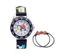 MUXIJIA Children's Watches for Boys and Girls from 3-10 Years, 3ATM Waterproof Boy Watch Girls Watch, Analogue Quartz Watch Silicone Watch Strap Wristwatch Children's Watch, B01 - Black, Strap.