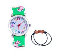 MUXIJIA Children's Watches for Boys and Girls from 3-10 Years - Analogue Quartz Boys and Girls Watch - Silicone Watch Strap Wristwatch Children's Watch, B01-Green, Strap.
