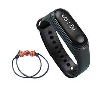 MUXIJIA Watches for Children, Sport Digital Children's Watch Cute Cartoon Silicone Strap Watch Waterproof Watch for Girls and Boys from 6 Years, B - Black