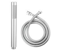 Muxios High Pressure Brass Round Handheld Shower Head Water Saving Shower Head with with Hose Flexible Stainless Steel 150cm Single Function Chrome Fnish Including Washer