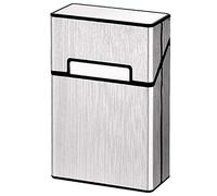 MUXItrade Metal Cigarette Case King Size for Whole Package of 20pcs Cigarettes Anti-Collision Splash Proof and Scratch Resistant (Silver)
