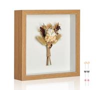 MUXIUNT 11x11 Shadow Box Picture Frame Display Case with Soft Linen Back-Thickened Panel,Large Brown Deep Shadow Box Frame 11x11 for Graduation Flower Medal Pet Photo Craft Memorial Gift