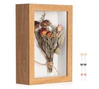 MUXIUNT 3d Deep Shadow Box Frame 4x6in with Real Glass Panel and Soft Linen Back, 4x6in(10.16x15.24cm) Brown 3d Deep Picture Photo Frames Box Display Insect Medal Display Pet Photo Flower Craft
