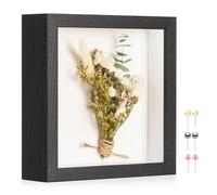 MUXIUNT 3d Deep Shadow Box Frame 6x6in with Real Glass Panel and Soft Linen Back, 6x6in(15.2x15.2cm) Black 3d Deep Picture Photo Frames Box Display Insect Medal Display Pet Photo Flower Craft