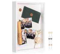 MUXIUNT 3d Deep Shadow Box Frame A3 with Thickened Panel and Soft Linen Back, A3 White 3d Deep Picture Photo Frames Box Display Jersey Graduation Items Flower Craft Memorial Gifts