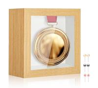 MUXIUNT 3x3 Small Square Shadow Box Picture Frame Display Case with Soft Linen Back,Small Mini Tiny Brown Deep Shadow Memory Box Frame 3x3 for Nsect Specimen Baby Wedding Pet Graduation Souvenir