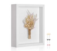 MUXIUNT 8x10 Shadow Box Picture Frame Display Case with Real Glass Panel and Soft Linen Back,White Deep Shadow Memory Box Frame 8x10 for Flower Baby Pet Wedding Photo Craft Memorial Gift