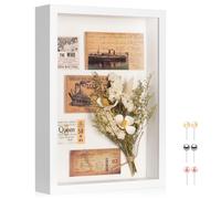 MUXIUNT A4 Inch Shadow Box Frame with Real Glass Panel & Soft Linen Back