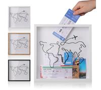 MUXIUNT Adventure Archive Travel Memory Keepsake Life in a Box Frame with Non-Marking Nail for Travel Gifts Essentials, 8&12In Travel Collection Shadow Box Frame Display Case for Ticket Photo Postcard
