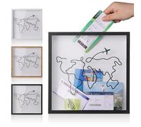 MUXIUNT Adventure Archive Travel Memory Keepsake Life in a Box Frame with Non-Marking Nail for Travel Gifts Essentials, 8&12In Travel Collection Shadow Box Frame Display Case for Ticket Photo Postcard