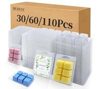 MUXIUNT Candle Plastic Wax Melts Heart Shape Clamshell Moulds 110 Pcs Packaging for Soy Wax Melts Soap Making Clear with Easy-Opening Release Design for Small Businesses Home DIY Crafts Scent Lovers