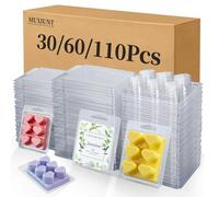 MUXIUNT Candle Plastic Wax Melts Heart Shape Clamshell Moulds 110 Pcs Packaging for Soy Wax Melts Soap Making Clear with Easy-Opening Release Design for Small Businesses Home DIY Crafts Scent Lovers