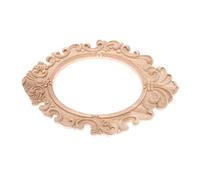 MUXSAM 1 Pc Large Oak Wood Carved Corner Applique Onlay Picture Frame Hollow Out Oval Shape Wood Carving Decal Unpainted Vintage European Home Furniture Decoration 31x20cm