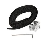 MUXSAM 2m GT2-6mm Open Belt KIT, 2Pcs GT2 Aluminum Timing Belt Pulleys and 1 Pc Allen Key for 3D Printer