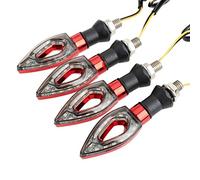 MUXSAM 4 PCS Motorcycle Led Turn Signal Light, Universal Watertight Motorbike Turning Indicators, 12V Blinker Amber LED Light Indicator,Daytime Running Lights Brake Lights for Motorcycle Red