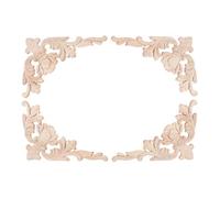 MUXSAM 4pcs Oak Wood Carved Corner Decals, DIY Furniture Decor, 20*14cm