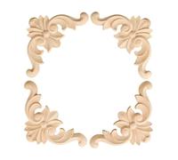 MUXSAM 4pcs Wood Carved Corner Onlay Appliques Mouldings 6x6cm