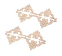 MUXSAM 8Pcs 9.5cm Wood Carved Corner Onlay Applique Frame Decal,Vintage Unpainted Wood Panelling Kits for Home Furniture Wall Cabinet Door Decor