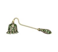 MUXSAM Candle Snuffer Candle Extinguisher Bell for Candle Wick Extinguisher Candle with Long Handle for Gifts Enamel European Vintage White Lily of the Valley