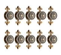 MUXSAM Vintage Antique Zinc Alloy Cabinet Pulls | Rustic Farmhouse Drawer Handles for Kitchen Cupboard & Bedroom Furniture | 74mm Hole Centers | Pack of 10 | Handcrafted Distressed Finish