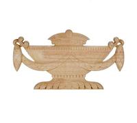 MUXSAM Wood Carved Appliques, 1-Pack Unpainted Center Woodcarvings Decals Onlays for Mirrors Walls Doors Cabinet Dresser Mantel Fireplace Bed Cupboard Wardrobe Frame Decoration DIY Project, Style-A