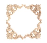 MUXSAM Wood Carved Corner Mouldings Onlay Applique Unpainted Furniture Decor 4pcs 14 * 14cm/5.51"*5.51" Classic