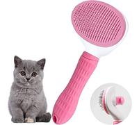 Muxtraders Cat Grooming Brush, Self-cleaning Massage Comb for Short and Long-haired Cats, Puppy & Kitten, Removes Loose Undercoat, Mats, Tangled Hair and Shed Fur