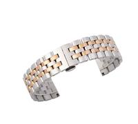 MUXUMAO 10/12/14/16/18/19/20mm Stainless Steel Double Snap Buckle Watch Strap Replacement Strap For Men's Women's Smartwatches(Silver rose,10mm)