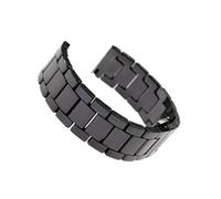 MUXUMAO 14mm 15mm 16mm 17mm 18mm 20mm 22mm Quick-Release Ceramic Watch Strap with Stainless Steel Buckle for Women and Men(Black,18mm)