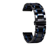 MUXUMAO Ceramic Watch Strap 20mm 22mm Bracelet Quick Release Metal Watch Bands Universal Adjustable(Black Blue,20mm)