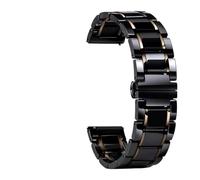 MUXUMAO Ceramic Watch Strap 20mm 22mm Bracelet Quick Release Metal Watch Bands Universal Adjustable(Black Rose,22mm)