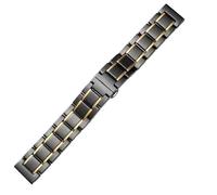 MUXUMAO Ceramic Watch Strap 20mm 22mm Bracelet Quick Release Metal Watch Bands Universal Adjustable(Black Gold,22mm)