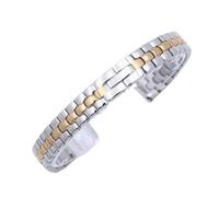 MUXUMAO Stainless Steel Strap 6mm 8mm 10mm 12mm 14mm Replacement Band Women's Metal Watch Straps(Silver Rose Gold,12mm)