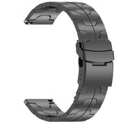 MUXUMAO Titanium Aluminum Alloy Watch Strap 20mm 22mm Men's Folding Buckle Universal Watch Strap(Black,22mm)