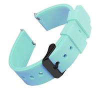 MUXUMAO Women's Silicone Watch Strap, Quick-Release, Universal, Rubber, Replacement Strap for Smartwatches in 14/16/18/20/22mm.(Light Green,18mm)